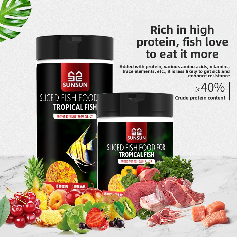 SUNSUN Comida en escamas de pe - Tetra Food Tropical Flakes reseña y precio